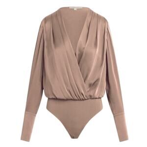 Favorite Daughter The Date Blouse Bodysuit In Camel Tan